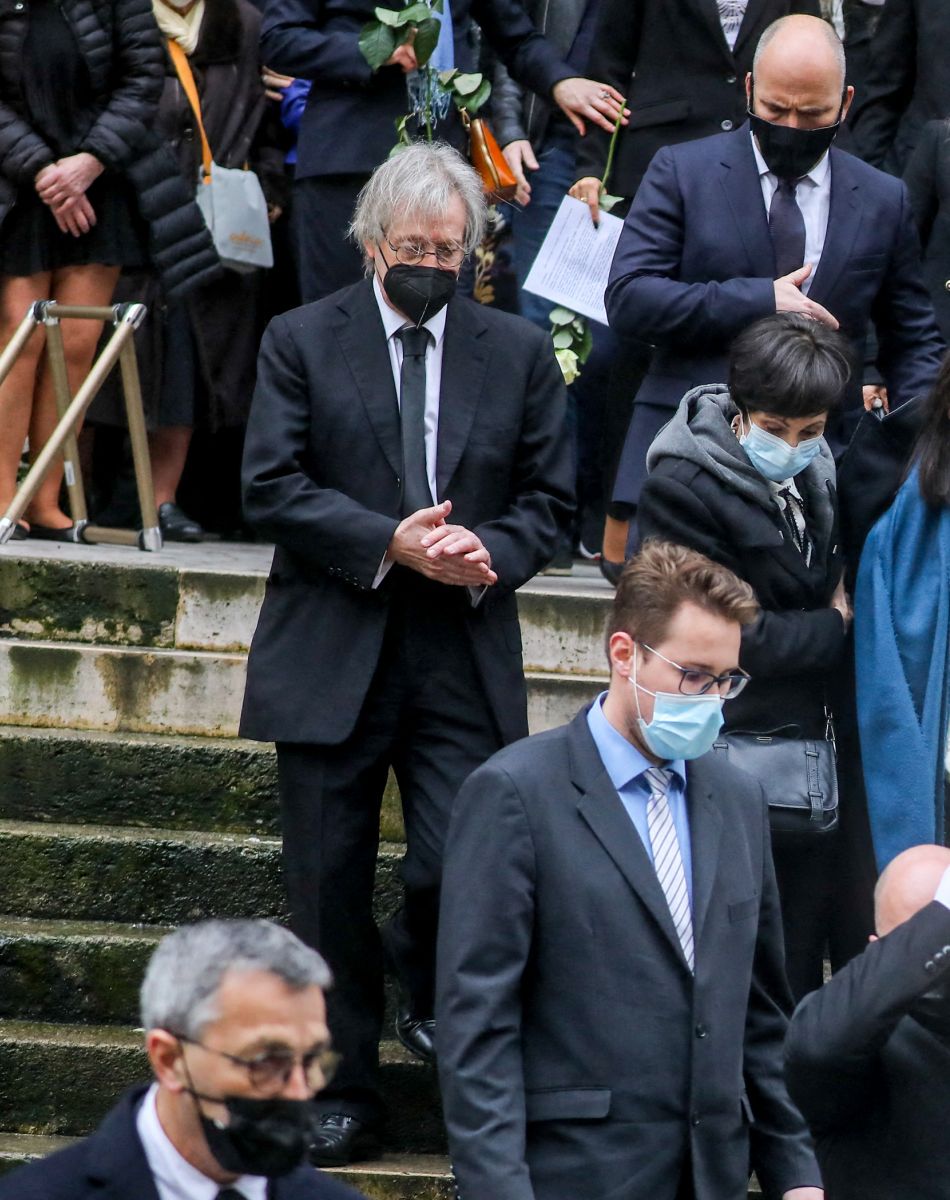 Marie-Claude Pietragalla lors des obsèques du danseur étoile Patrick Dupond en l'église Saint-Roch à Paris, France, le 11 mars 2021.