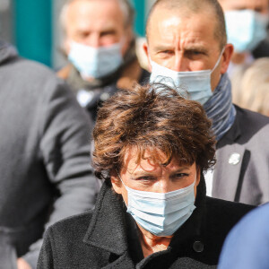 Roselyne Bachelot, Ministre déléguée chargée de la culture, lors des obsèques du danseur étoile Patrick Dupond en l'église Saint-Roch à Paris, France, le 11 mars 2021.