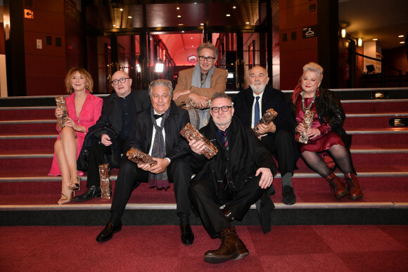 César d'anniversaire pour le Splendide - Marie Anne Chazel, Michel Blanc, Christian Clavier, Thierry Lhermitte, Gérard Jugnot, Josiane Balasko, Bruno Moynot lors de la pressroom (press room) remise des prix lors de la 46ème cérémonie des César à l'Olympia à Paris le 12 mars 2021 © David Niviere / Pool / Bestimage 