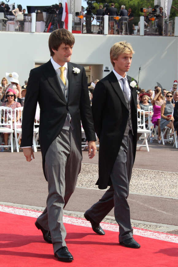 Ernst August de Hanovre et Christian de Hanovre au mariage du prince Albert de Monaco avec Charlene Wittstock, en 2011.