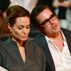 Angelina Jolie, Brad Pitt - Conférence pour la prévention contre les violences sexuelles lors des conflits. Londres, le 13 juin 2014