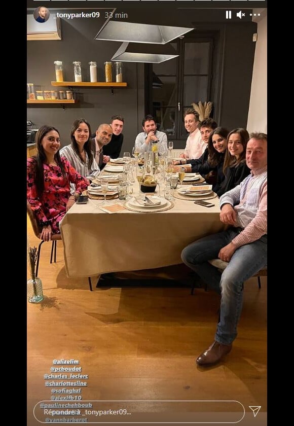 Tony Parker a organisé un dîner, avec Alizé Lim parmi les convives.