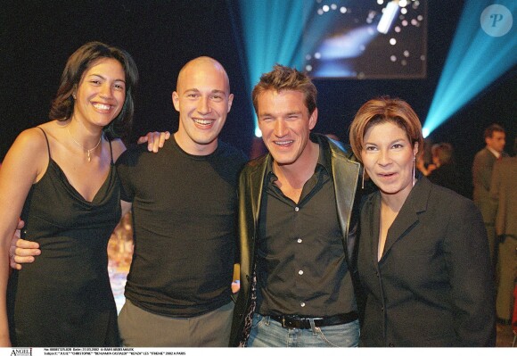Kenza, Julie et Christophe de "Loft Story" en 2002 à Paris