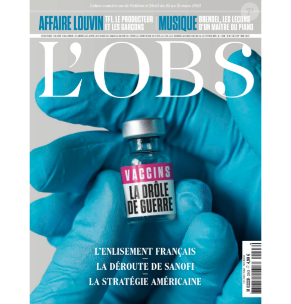 Magazine "L'Obs" en kiosques le 25 mars 2021.