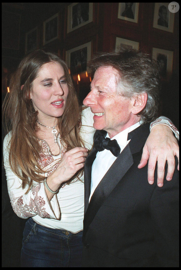 Mathilde Seigner et Roman Polanski au Fouquet's après son succès aux Césars en 2003.