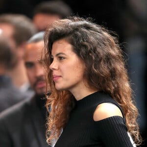 Noura El Shwekh, la compagne de Jo-Wilfried Tsonga, enceinte, regarde son compagnon se qualifier pour les 8èmes de finale au BNP Masters 2016 à l'AccorHotels Arena à Paris le 2 novembre 2016. © Cyril Moreau / Veeren / Bestimage