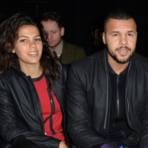 Jo-Wilfried Tsonga et sa compagne Noura - People au défilé de mode hommes Y-3 collection prêt-à-porter Automne Hiver au Couvent des Cordeliers à Paris.