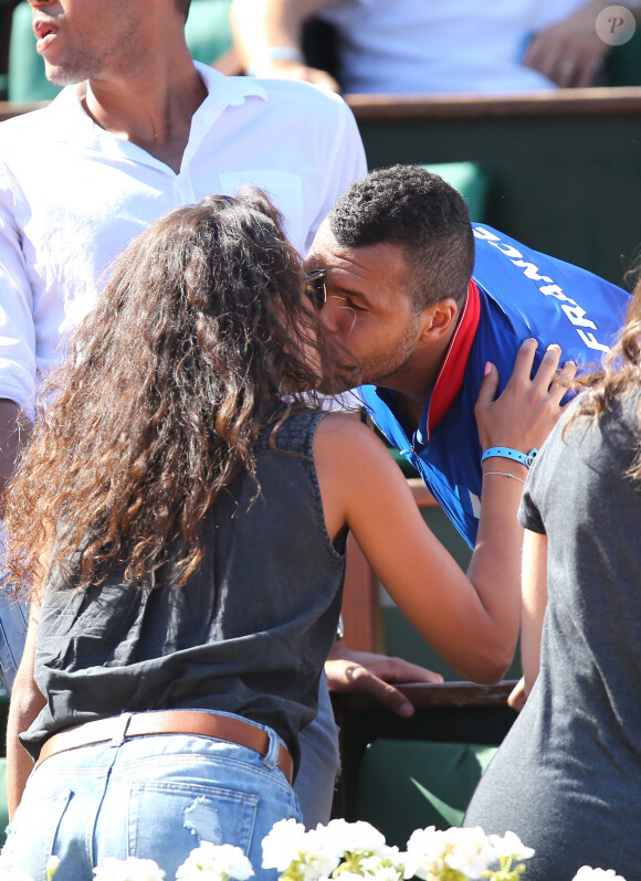 Jo-Wilfried Tsonga et sa compagne Noura Paris le 12 Septembre 2014 Demi-finale de la Coupe Davis entre la France et la Republique Tchèque à Roland-Garros
