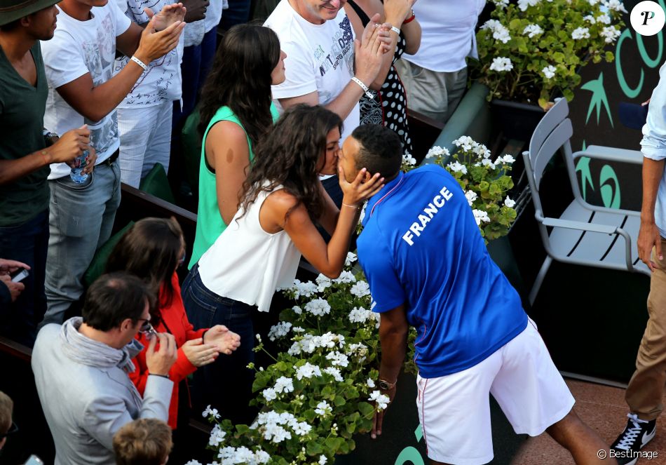 Jo-Wilfried Tsonga et sa compagne Noura - La France a remporté la demi ...