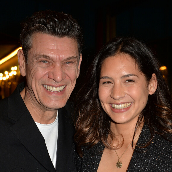 Semi-exclusif - Marc Lavoine et sa compagne Line Papin à la générale de presse du spectacle musicale "Les Souliers Rouges" aux Folies Bergères à Paris, France, le 4 février 2020. © Veeren/Bestimage 