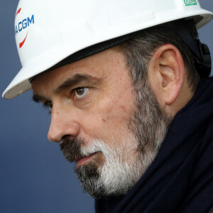 Edouard Philippe inaugure les nouveaux portiques sur le Terminal de France au Havre. Le 22 janvier 2021. © Stéphane Lemouton / Bestimage