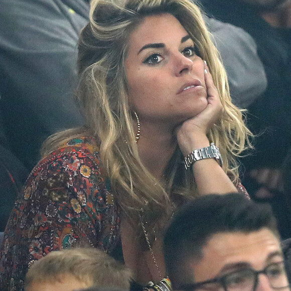 Sophie Tapie - Les célébrités dans les tribunes assistent à la finale de la Ligue Europa, l'Olympique de Marseille contre l'Atlético de Madrid au stade Groupama à Decines-Charpieu banlieue de Lyon, France, le 16 mai 2018. L'Atlético de Madrid a gagné 3-0. © Cyril Moreau/Bestimage