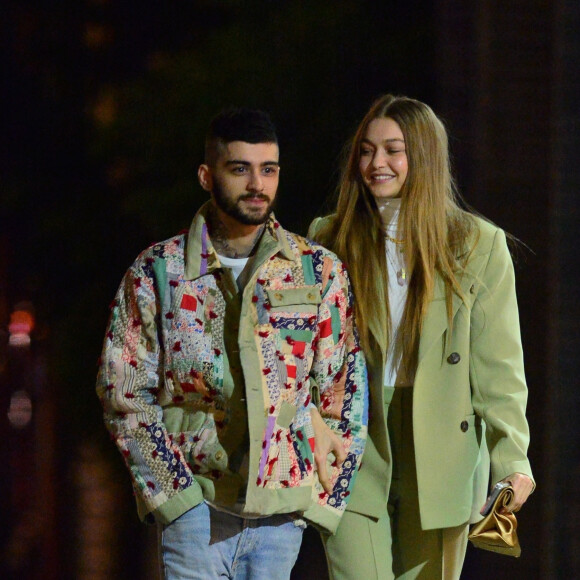 Gigi Hadid et Zayn Malik sont allés dîner au restaurant IL Buco avec B. Hadid et D. Lipa pour l'anniversaire de Yolanda Hadid (la mère de Bella et Gigi) à New York, le 11 janvier 2020.