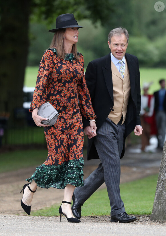 Tom Bradby et son épouse Claudia au mariage de Pippa Middleton et James Matthews dans le Berkshire, en 2017.