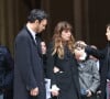 Roman de Kermadec (Fils de Kate Barry), Lou Doillon et son fils Marlowe, Jane Birkin - Sortie des obseques de Kate Barry en l'eglise Saint-Roch a Paris. Le 19 decembre 2013