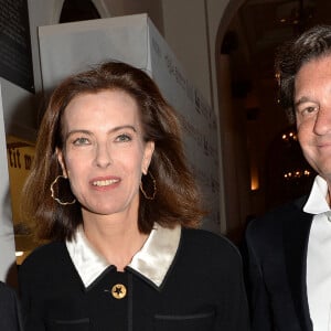 Carole Bouquet et son compagnon Philippe Sereys de Rothschild - Photocall de la 4ème édition du Gala " Planet Finance" au Carlton lors du 67ème festival international du film de Cannes. Le 15 mai 2014.