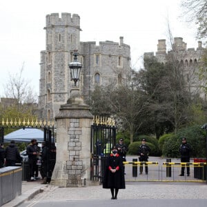 Illustration du château de Windsor, au lendemain du décès du prince Philip, duc d'Edimbourg. Le 10 avril 2021