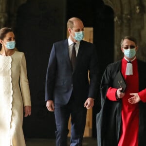 Le prince William, duc de Cambridge, et Catherine (Kate) Middleton, duchesse de Cambridge, lors d'une visite au centre de vaccination de l'abbaye de Westminster à Londres, Royaume Uni, le 23 mars 2021.