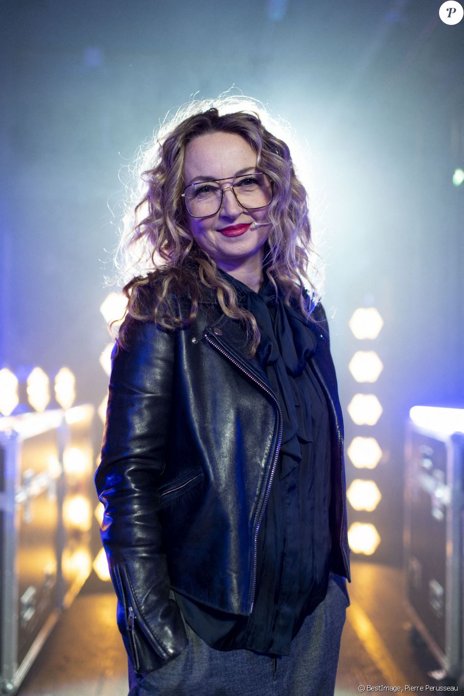 Exclusif - Christelle Chollet - Backstage de l'enregistrement de l'émission "Les comiques préférés des français" au Palais des Sports (Dôme de Paris) à Paris, qui sera diffusée le 17 avril sur France 2 © Pierre Perusseau / Bestimage