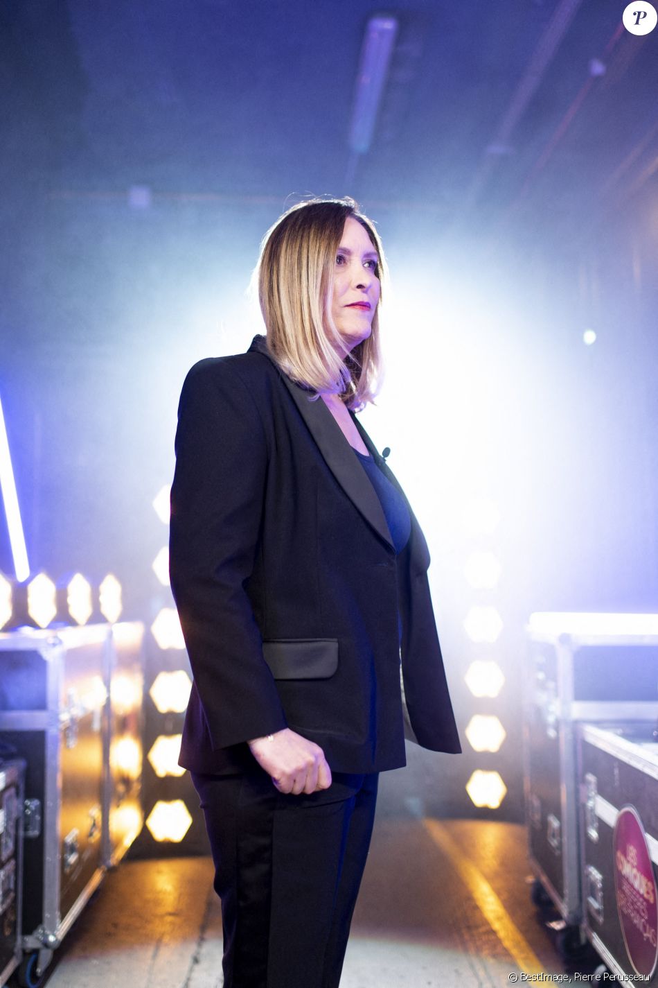 Exclusif - Sandrine Alexi - Backstage de l'enregistrement de l'émission "Les comiques préférés des français" au Palais des Sports (Dôme de Paris) à Paris, qui sera diffusée le 17 avril sur France 2 © Pierre Perusseau / Bestimage