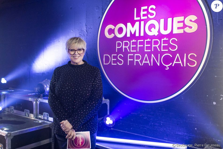 Exclusif - Laurence Boccolini - Backstage de l'enregistrement de l'émission "Les comiques préférés des français" au Palais des Sports (Dôme de Paris) à Paris, qui sera diffusée le 17 avril sur France 2 © Pierre Perusseau / Bestimage