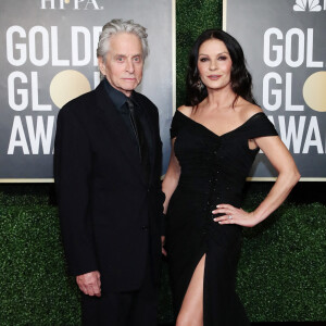 Michael Douglas et Catherine Zeta-Jones lors de la 78ème cérémonie des Golden Globes au Rockefeller Center à New York le 28 février 2021.