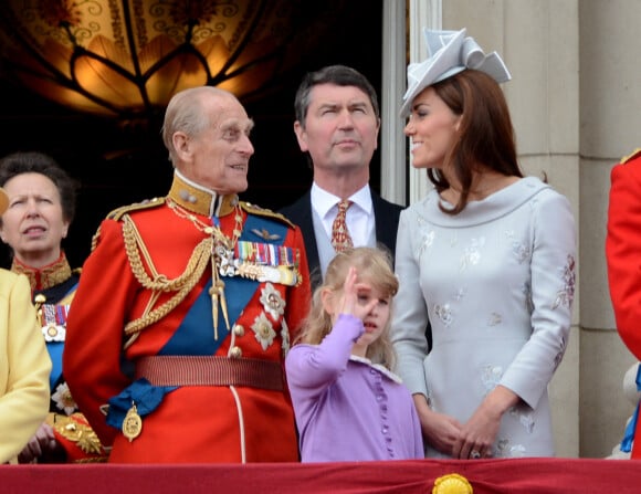 Le prince Philip, duc d'Edimbourg, Catherine Kate Middleton , duchesse de Cambridge - La famille royale d'Angleterre assiste à la parade "Trooping the colour" à Londres le 16 juin 2012.