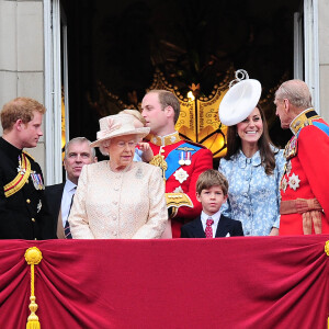 Le prince Philip, duc d'Edimbourg, Catherine Kate Middleton , duchesse de Cambridge - La famille royale d'Angleterre assiste à la parade "Trooping the colour" à Londres en 2015.