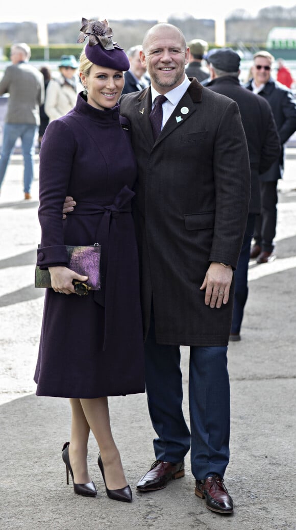 Zara Phillips (Zara Tindall) et son mari Mike Tindall - Arrivées au Festival Cheltenham - Jour quatre, le 13 mars 2020.