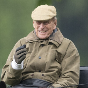 Le prince Philip, duc d'Edimbourg en calèche au Royal Windsor Horse Show.