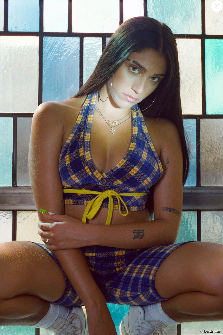 Lourdes Leon pose pour la nouvelle campagne automne-hiver 2019 de la marque MadeMe. New York. Le 26 août 2019.