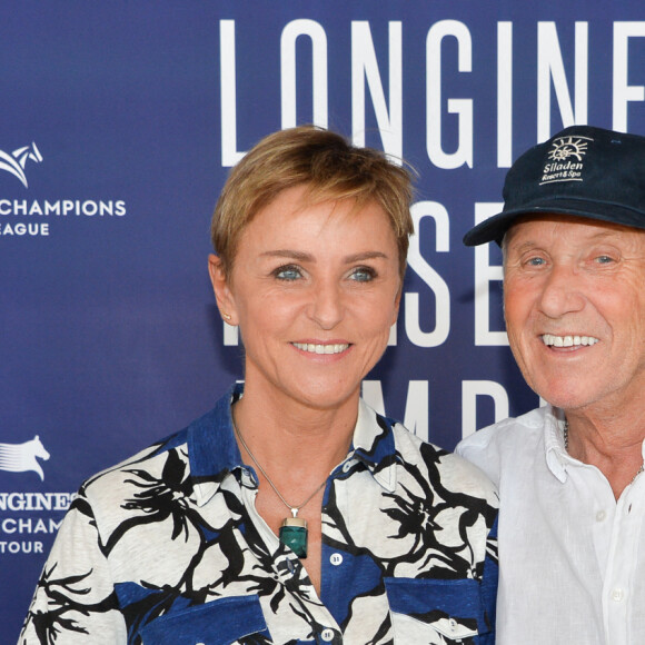 Exclusif - Yves Renier et sa femme Karin - Photocall du déjeuner - Longines Paris Eiffel Jumping au Champ de Mars à Paris, France, le 5 juillet 2019. © Veeren Ramsamy/Bestimage