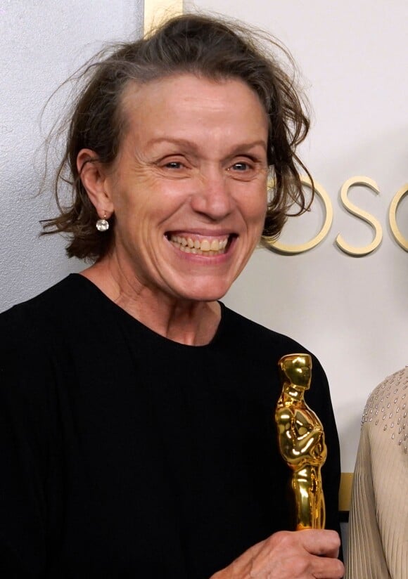 Frances McDormand (Oscar de la meilleure actrice pour le film "Nomadland") - 93ème cérémonie des Oscars dans la gare Union Station à Los Angeles, le 25 avril 2021.