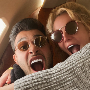 Britney Spears et son compagnon Sam Asghari. Février 2021.