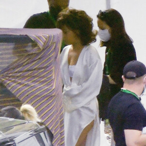 Exclusif - Lady Gaga sur le tournage du film "House of Gucci" à Rome, le 26 avril 2021.