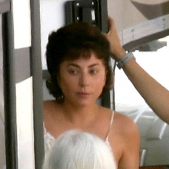 Exclusif - Lady Gaga sur le tournage du film "House of Gucci" à Rome, le 26 avril 2021.