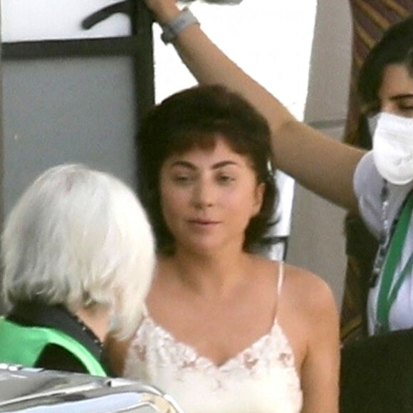 Exclusif - Lady Gaga sur le tournage du film "House of Gucci" à Rome, le 26 avril 2021.