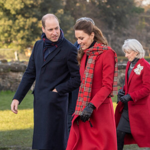 Le prince William et Catherine Kate Middleton rencontrent des étudiants au chateau de Cardiff pour évoquer leur ressenti sur le confinement, le 8 décembre 2020.