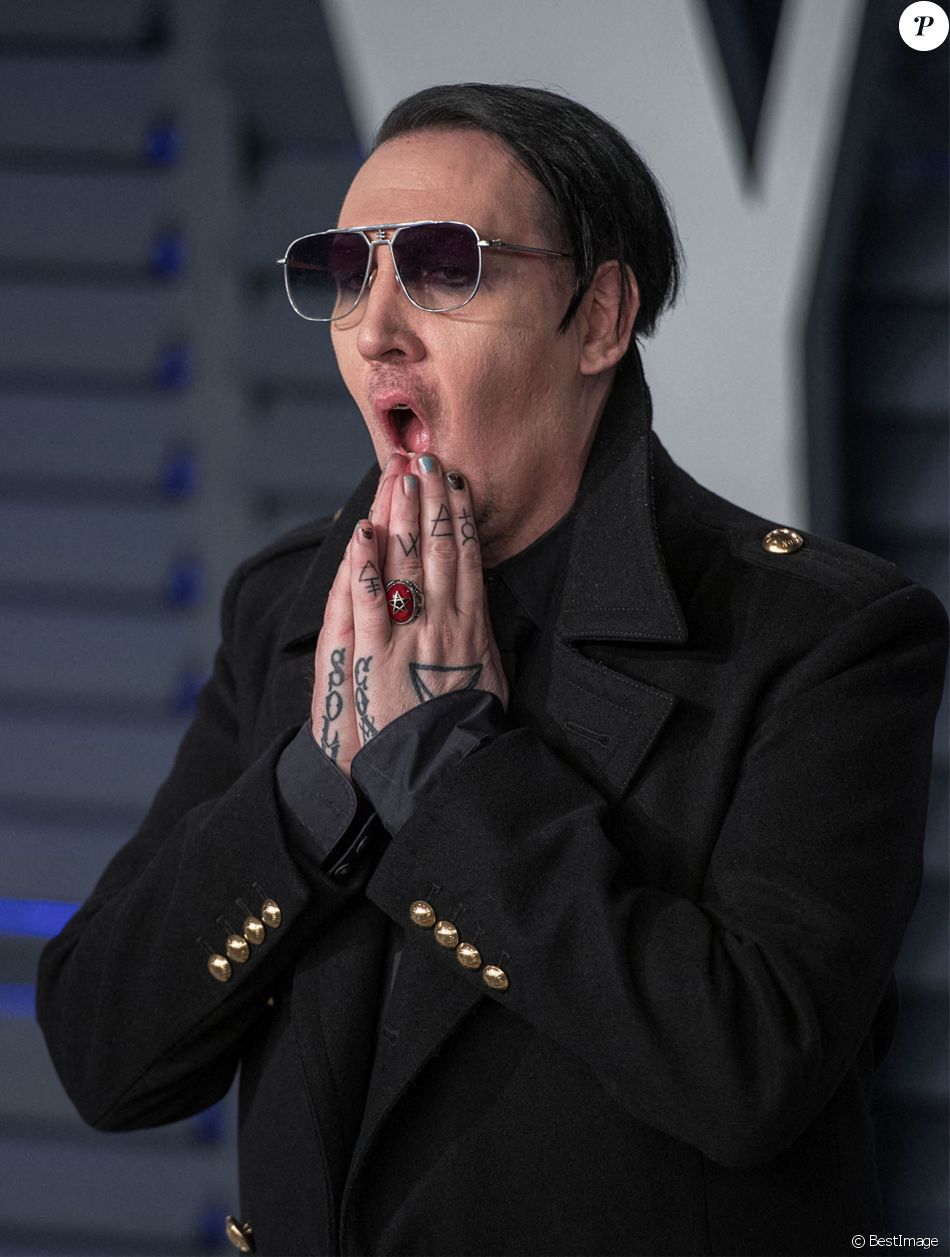 Marilyn Manson est accusé de viols et d'agressions sexuelles par plusieurs femmes dont Evan Rachel Wood. Photo du 24 février 2019 à la soirée Vanity Fair Oscar Party à Beverly Hills © Prensa Internacional via ZUMA Wire / Bestimage