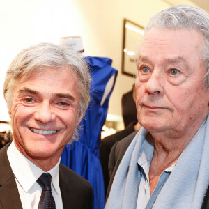 Exclusif - Cyril Viguier, Alain Delon - Lancement de la marque de vêtements de cuir "Anthony Delon 1985" chez Montaigne Market à Paris. Le 7 mars 2017 © Philippe Doignon / Bestimage 