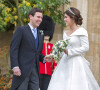 La princesse Eugenie et son mari Jack Brooksbank - Sorties après la cérémonie de mariage de la princesse Eugenie d'York et Jack Brooksbank en la chapelle Saint-George au château de Windsor.