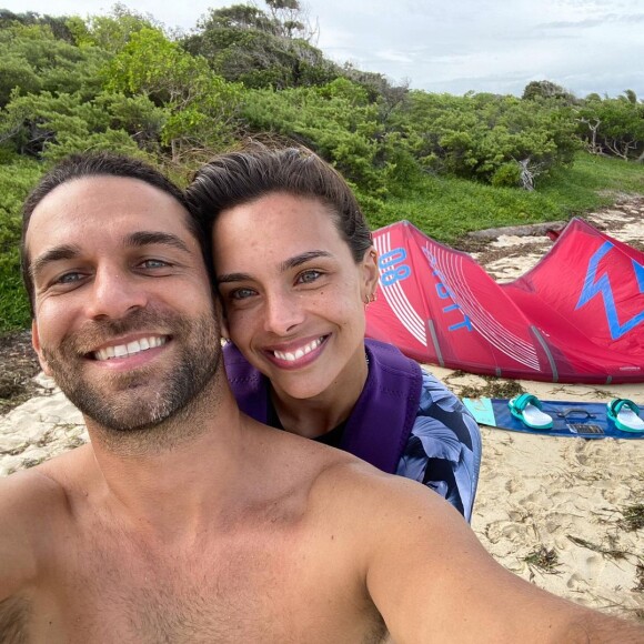 Marine Lorphelin et son amoureux Christophe en Nouvelle-Calédonie.