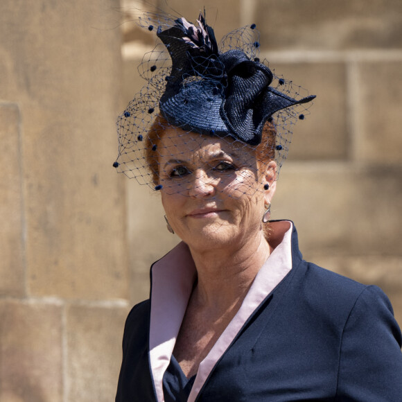 Sarah Ferguson, duchesse d'York - Les invités arrivent à la chapelle St. George pour le mariage du prince Harry et de Meghan Markle au château de Windsor, le 19 mai 2018.