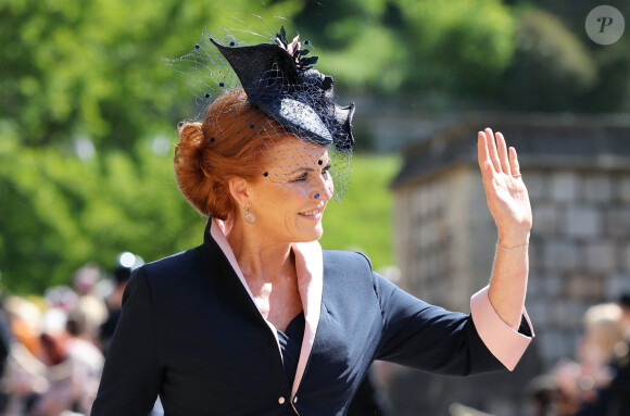 Sarah Ferguson, duchesse d'York- Les invités arrivent à la chapelle St. George pour le mariage du prince Harry et de Meghan Markle au château de Windsor, Royaume Uni, le 19 mai 2018.