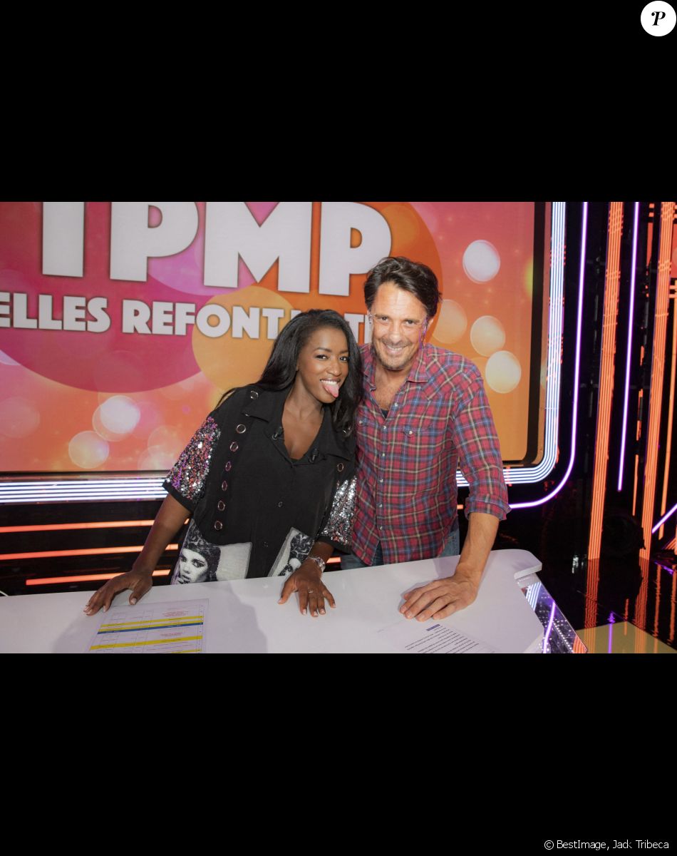 Exclusif - Vincent Cerutti et sa compagne Hapsatou Sy - Première émission "TPMP Elles refont la télé", une version féminine de "Touche pas à mon poste !" sur C8 © Jack Tribeca/Bestimage