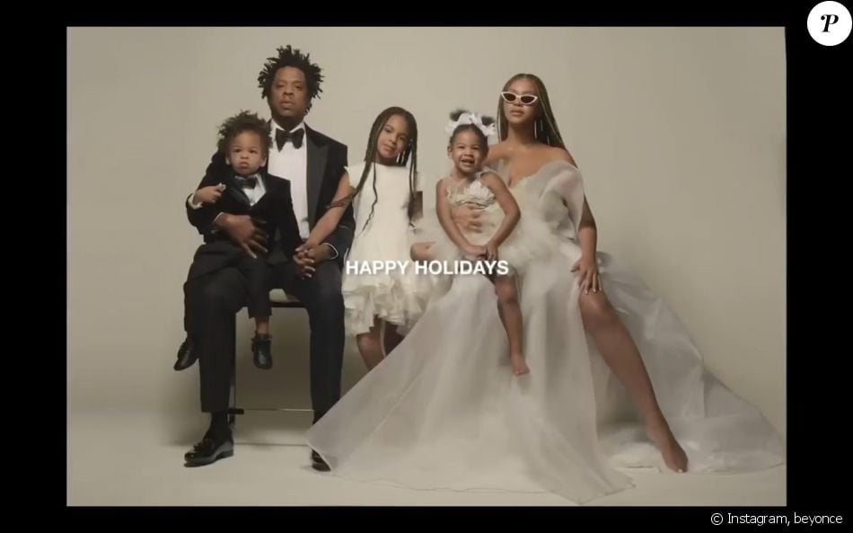 Beyoncé, Jay-Z et leurs trois enfants, Blue Ivy, Sir et Rumi. Le 1er janvier 2020.