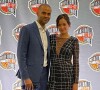 Tony Parker et Alizé Lim lors de la cérémonie Basket Hall Of Fame, dans le Connecticut. C'est le premier tapis rouge pour les amoureux.