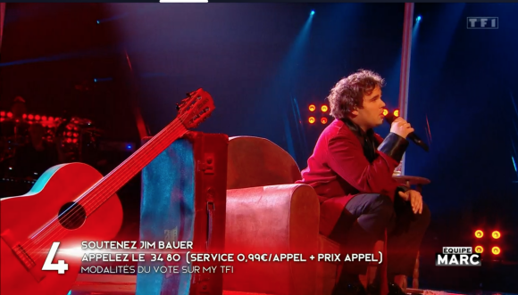 Jim Bauer interprète "Tout va bien" de OrelSan pour la finale de "The Voice" sur TF1 le samedi 15 mai 2021.
