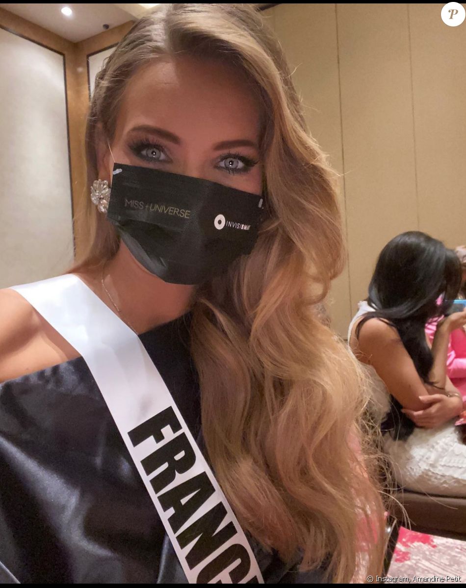 Amandine Petit lors des préparatifs du concours Miss Univers à Hollywood, en Floride. Mai 2021.