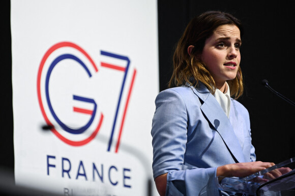 Emma Watson au sommet du G7 en France, le 10 mai 2019.